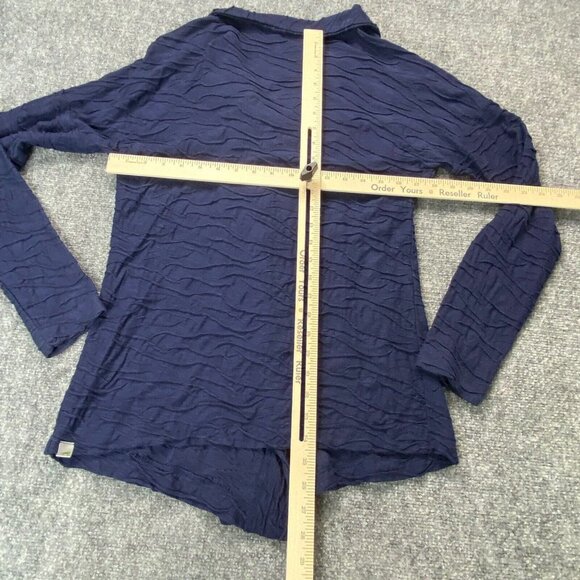 Horny Toad Cardigan Womens Small Blue Samba Wave Wrap Textured Top Lagenlook - Picture 9 of 15